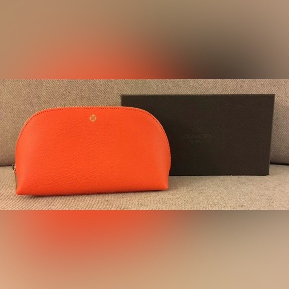 NWB Patek Philippe Orange Epsom Leather Zipper Cosmetic Makeup Bag, Case, Pouch - Picture 4 of 11